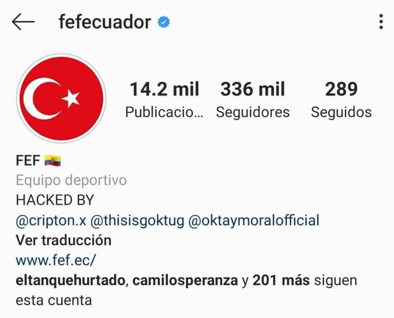 ¡Instagram de la FEF fue hackeado!