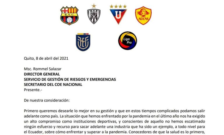 (DOCUMENTO) AL COE NACIONAL: FEF, LigaPro y varios clubes hicieron un pedido