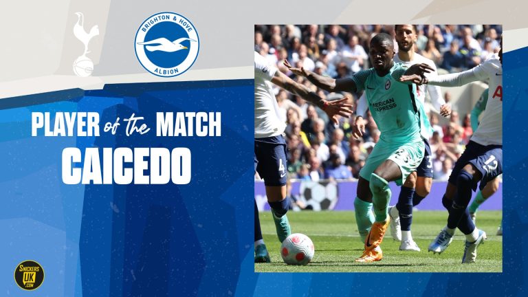 Moisés Caicedo fue elegido como el “Jugador del Partido” en el Brighton