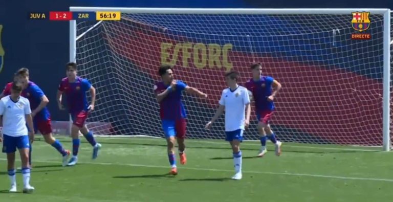 (VIDEO) CLAVE EN LA REMONTADA: Gol de Diego Almeida en el Barça (Juvenil A)