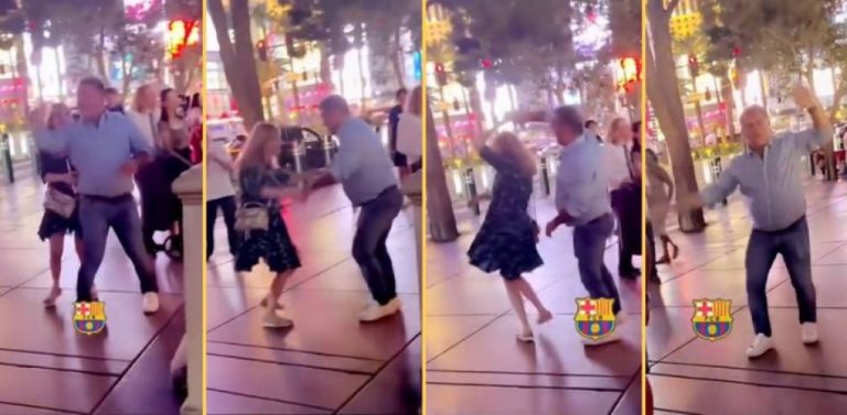 (VIDEO) ¡Laporta se puso a bailar en media calle en Las Vegas!