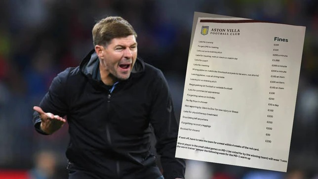 LISTA DE CASTIGOS: Así son las multas de Gerrard