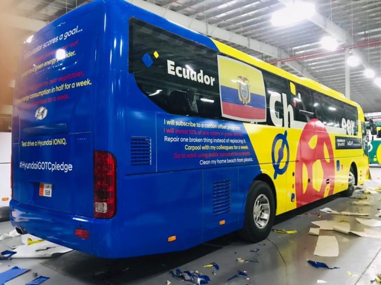 (FOTOS) El bus que usará Ecuador en el Mundial