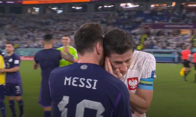 Lewandowski reveló su charla con Messi al final de Argentina vs. Polonia