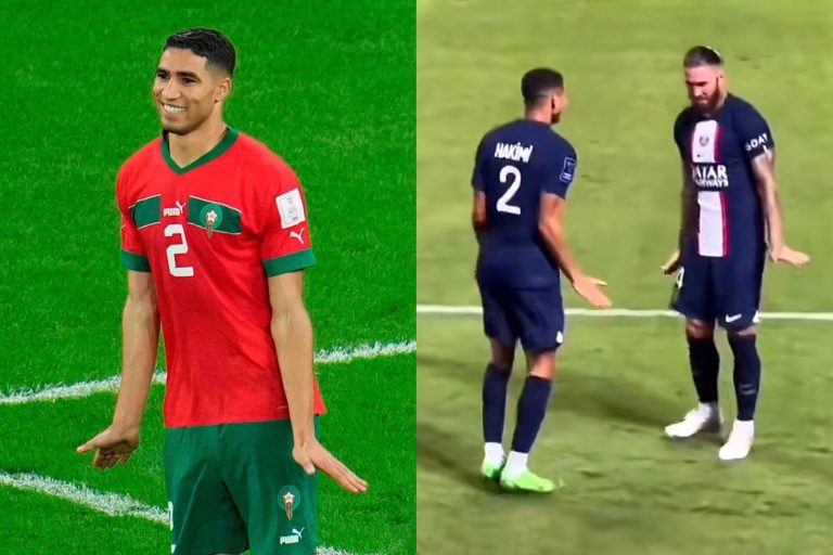 (VIDEO) ¿EN HONOR A SERGIO RAMOS? El curioso festejo de Hakimi en el penal ante España