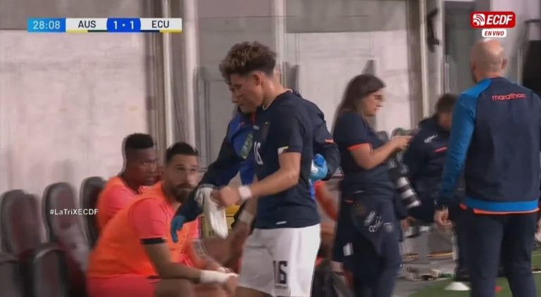 (VIDEO) Jeremy Sarmiento se lesionó en el 1T del Ecuador – Australia