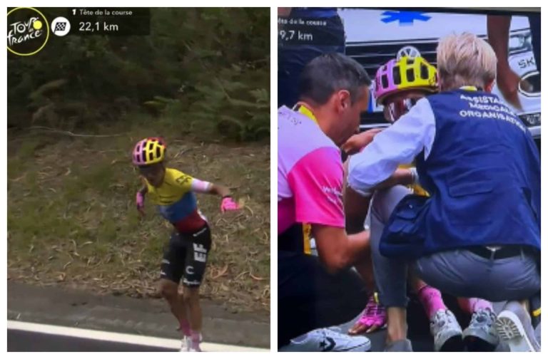 #NTF (VIDEO) Tremenda caída de Richard Carapaz en la primera etapa del Tour de Francia