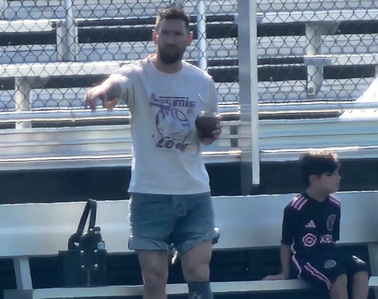 ¿Messi de DT? El gesto del 10 en el entrenamiento de su hijo Thiago