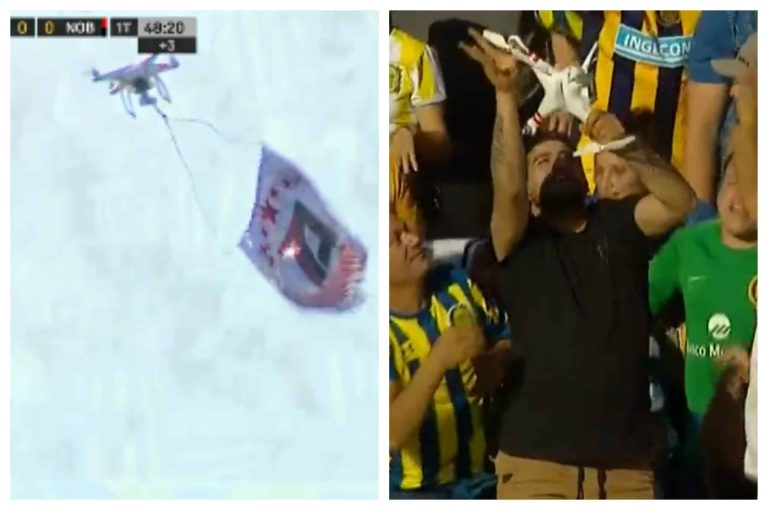 (VIDEO) Bajaron un dron en pleno clásico en Argentina