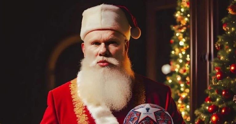 Haaland y su peculiar look por Navidad