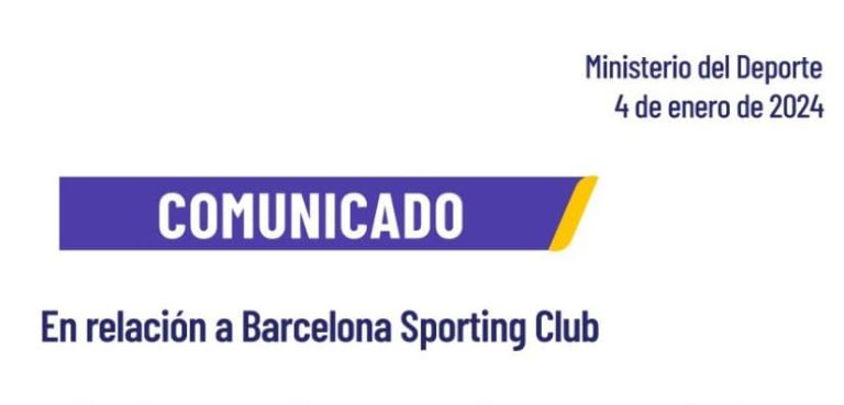 Comunicado OFICIAL del Ministerio del Deporte sobre tema BSC