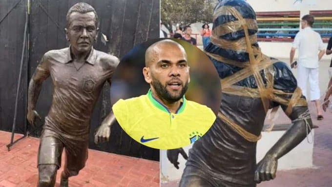 Piden retirar la estatua de Dani Alves en Brasil