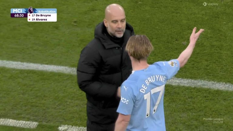 (VIDEO) El enfado de Kevin de Bruyne con Pep Guardiola por ser sustituido