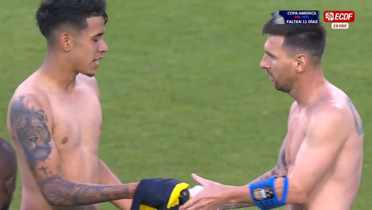 (VIDEO) Kendry Páez intercambió camiseta con Leo Messi