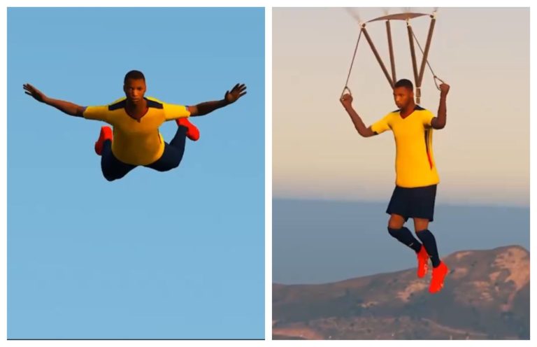 (VIDEO) ‘NIÑO MOI’ EN PARACAÍDAS: La Copa América en versión GTA