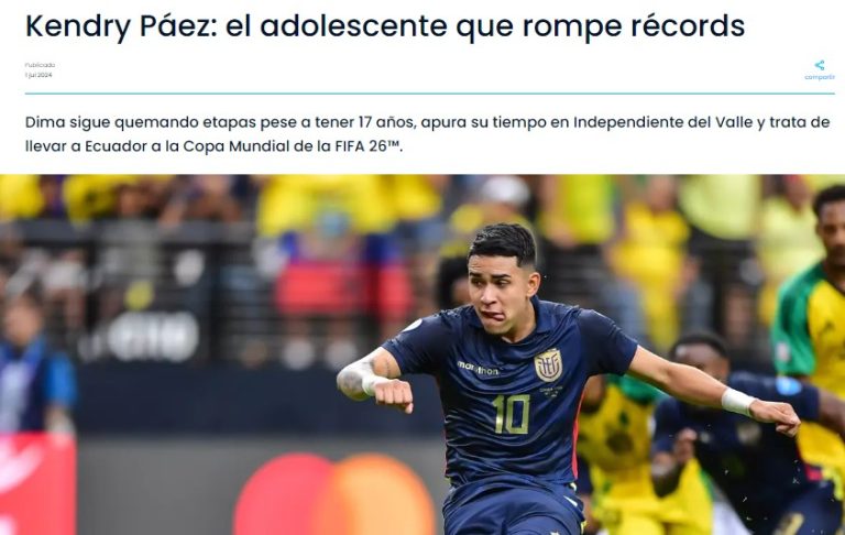 “El adolescente que rompe récords”: FIFA destacó a Kendry Páez