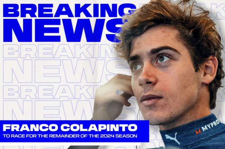 #NTF OTRO LATINO EN F1: Franco Colapinto correrá en Williams el resto de la temporada