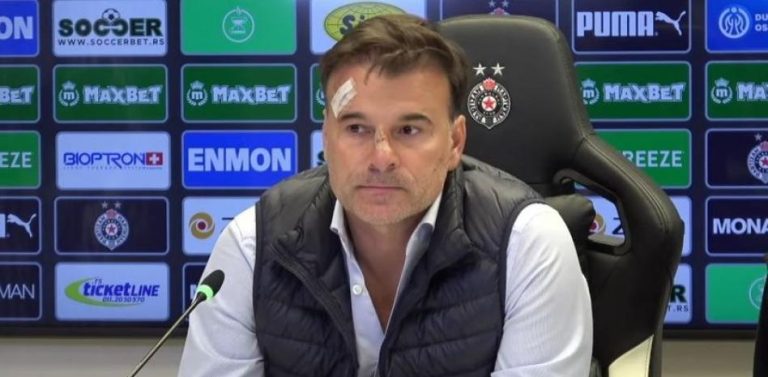 Escándalo en Serbia: ¡Pierden y el entrenador sale a rueda de prensa con la cara herida!