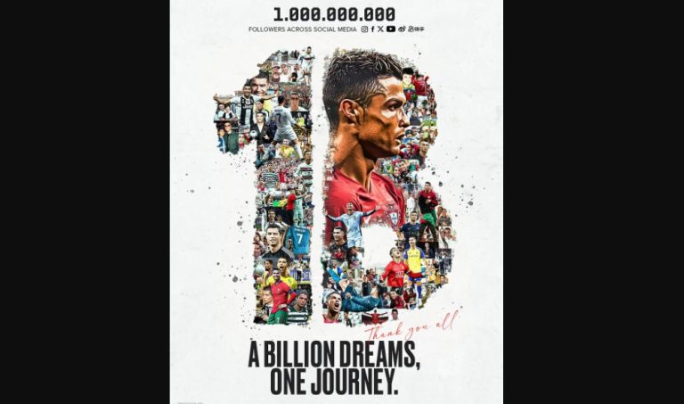 Cristiano Ronaldo festeja el billón de seguidores en redes sociales