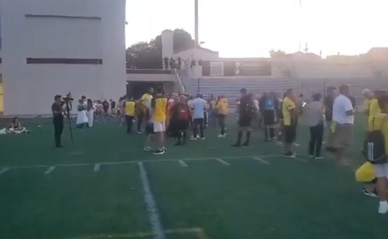 (VIDEO) Suspendieron el Clásico entre las leyendas de BSC y Emelec en USA por peleas entre las barras