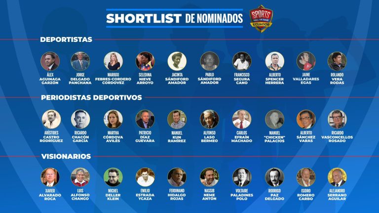 #NTF Se dio a conocer el ‘shorlist’ de nominados del Sports Hall of Fame Ecuador