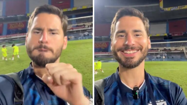 (VIDEO) DESDE COLOMBIA: “Periodista de Ecuador se fue de chistoso; y se burló en plena cancha”