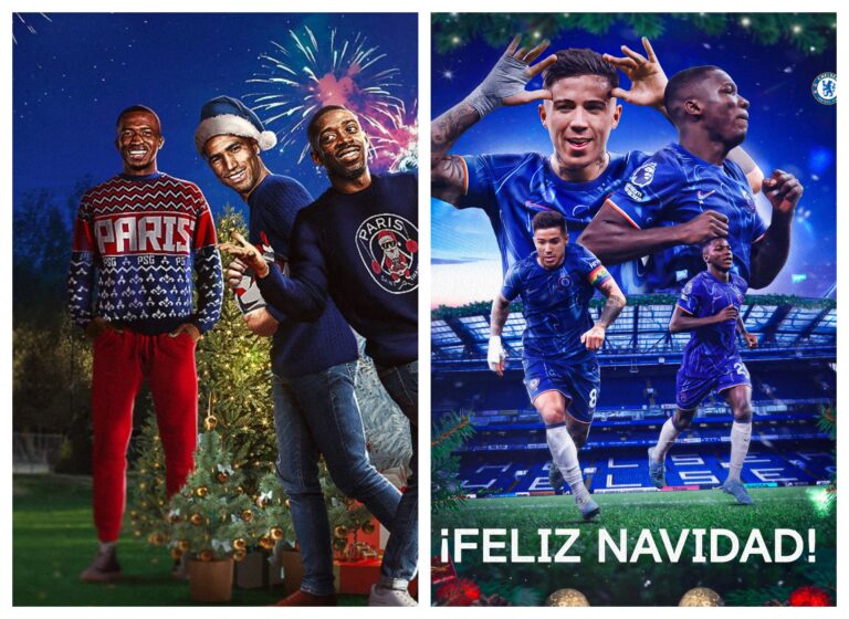 El mensaje navideño de los clubes: Chelsea y PSG celebran con sus ecuatorianos