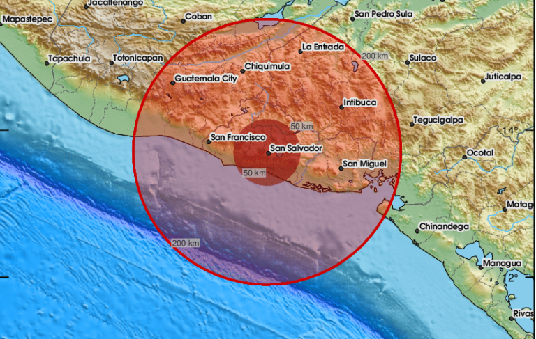 Un terremoto de magnitud 6,3 sacude a El Salvador