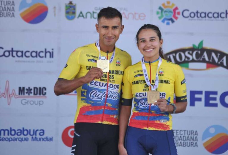 Jhonatan Narváez y Natalia Vásquez, campeones nacionales de Ciclismo de Ruta