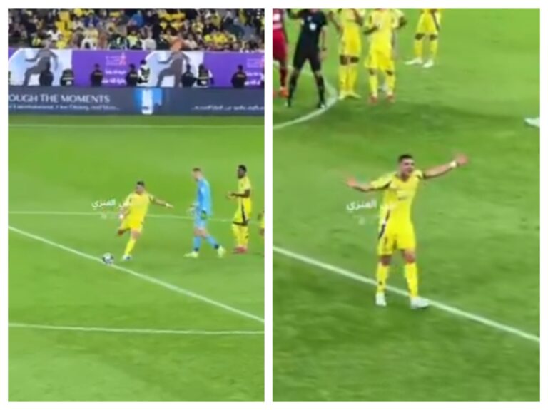 (VIDEO) Cristiano se enojó y hasta dio un pelotazo a la grada en la derrota de Al Nassr