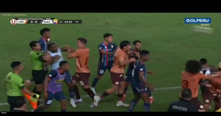 (VIDEO) NO FUE TAN AMISTOSO: Universitario Vs. El Nacional terminó en un enfrentamiento con agresiones