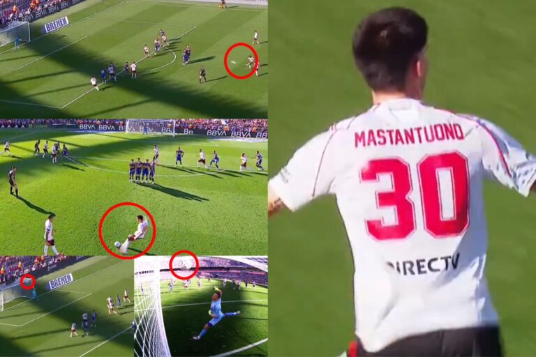 (VIDEO) LA CLAVÓ EN EL ÁNGULO: Golazo de Mastantuono en el Superclásico ante Boca Juniros