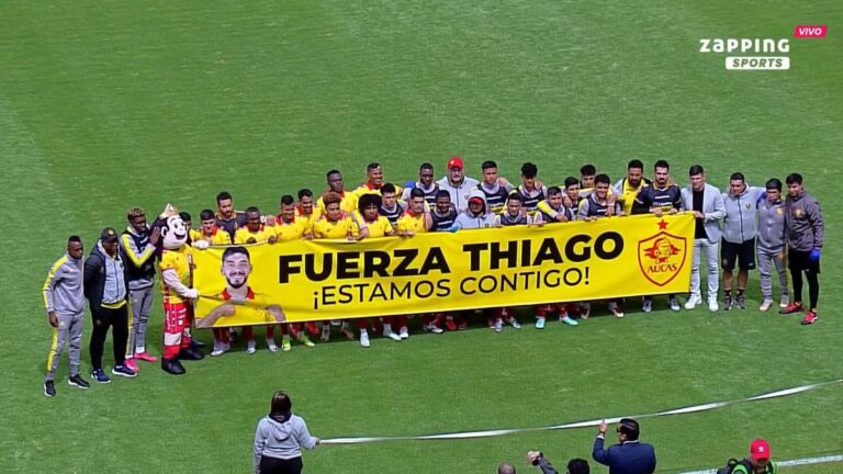 (FOTOS) “¡Fuerza Thiago, estamos contigo!”: Aucas se solidariza con Serpa tras su dura lesión