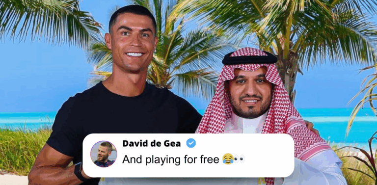 La viral reacción de De Gea a la renovación de Cristiano Ronaldo: “Y jugando gratis”