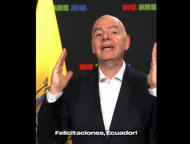 (VIDEO) La bienvenida de Infantino: Presidente de la FIFA y su felicitación a Ecuador por clasificar al Mundial