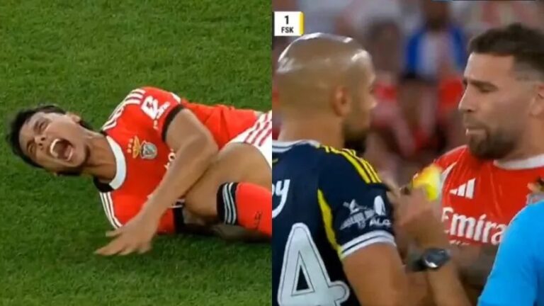 (VIDEO) Ya son amigos: Otamendi defendió a Richard Ríos en un amistoso del Benfica