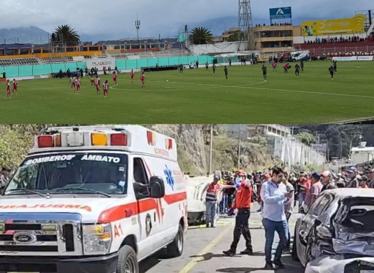 Por las víctimas del Rally en Ambato: Hubo minuto de silencio en el T. Universitario Vs. Manta