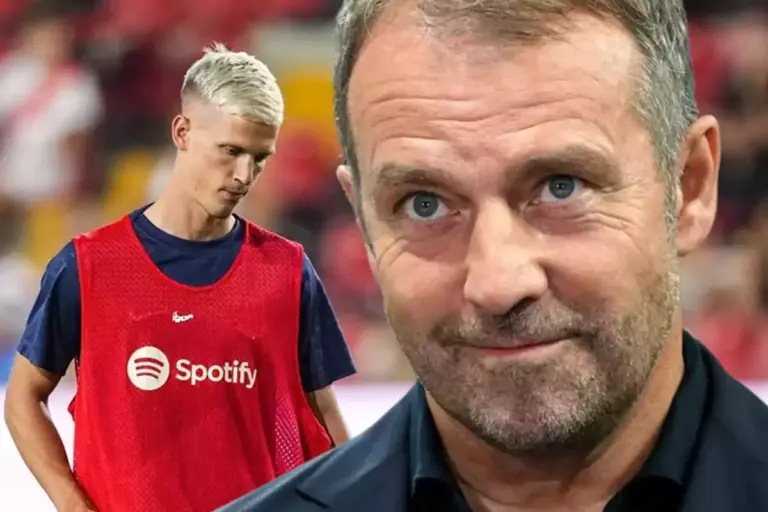 Dani Olmo se molesta con Hansi Flick por el fichaje de Marcus Rashford