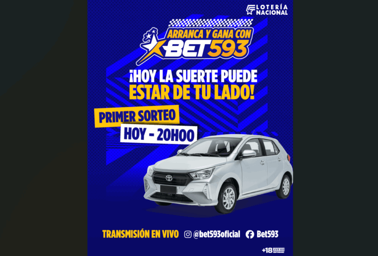 Arranca y Gana con Bet593: Hoy se sortea un Toyota Agya