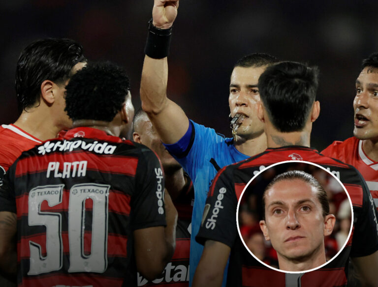 Filipe Luís explotó contra el arbitraje tras la expulsión de Gonzalo Plata