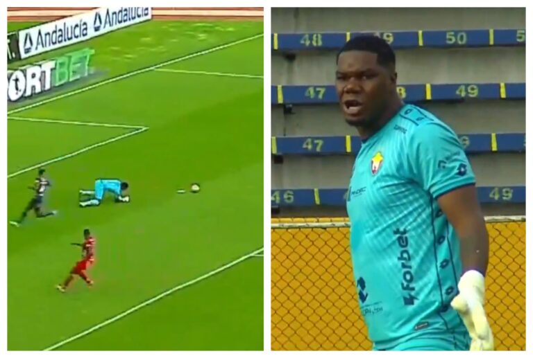 (VIDEO) El error del arquero de El Nacional en el segundo gol de Mushuc Runa