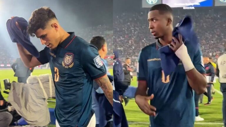 (VIDEO) GESTOS SERIOS: La molestia de Hincapié y Pacho tras el empate en Paraguay