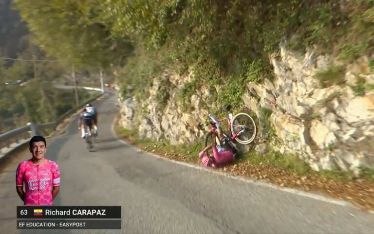 #NTF | FUERTE CAÍDA de Richard Carapaz en el Giro de Lombardía