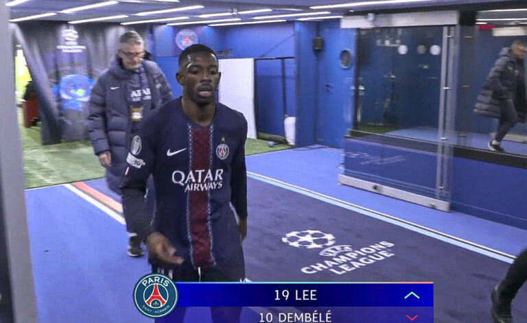 (VIDEO) Dembelé, otra vez lesionado: se retiró a los 25 minutos ante el Bayern Munich