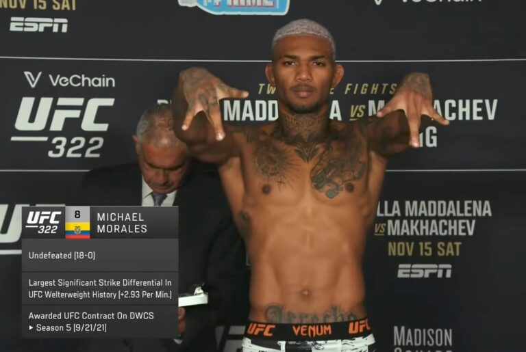 (VIDEO) Michael Morales dio el peso en la báscula y está listo para su pelea ante Sean Brady en UFC