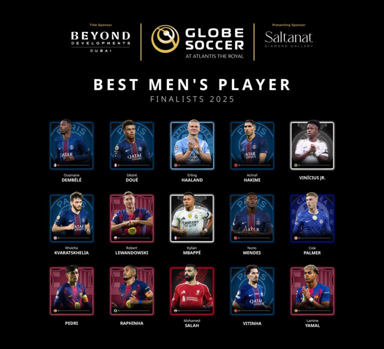 Globe Soccer Awards 2025: Dembélé encabeza la lista de finalistas a Mejor Jugador Masculino