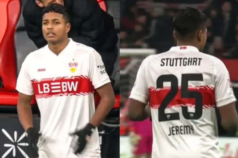 Jeremy Arévalo debutó oficialmente con el Stuttgart, en la goleada frente al Bayer Leverkusen