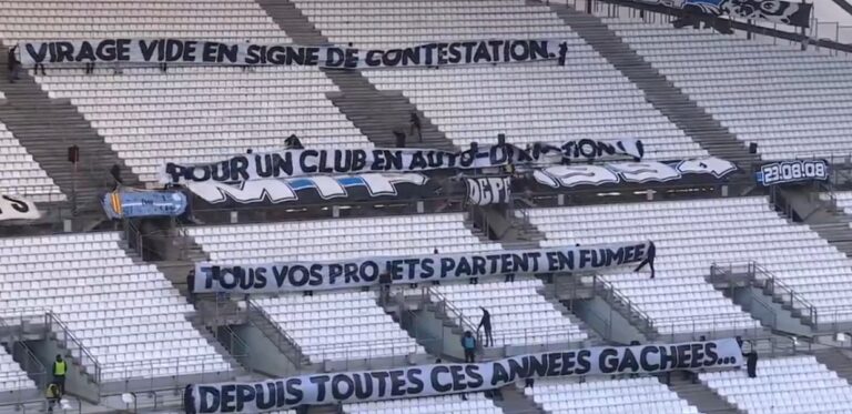 (VIDEO) “Por un club que se autodestruye”: La protesta de los hinchas del Olympique Marsella