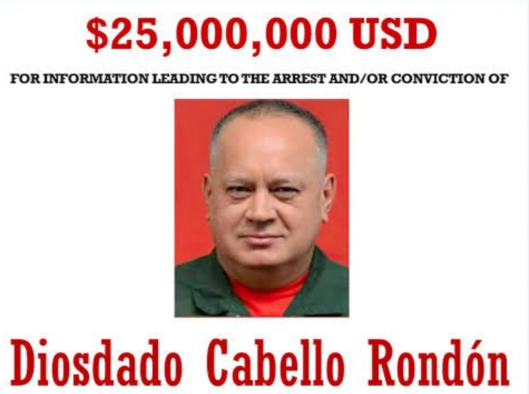 EE.UU. ofrece USD 25 millones por Diosdado Cabello y lo convierte en el más buscado de América Latina