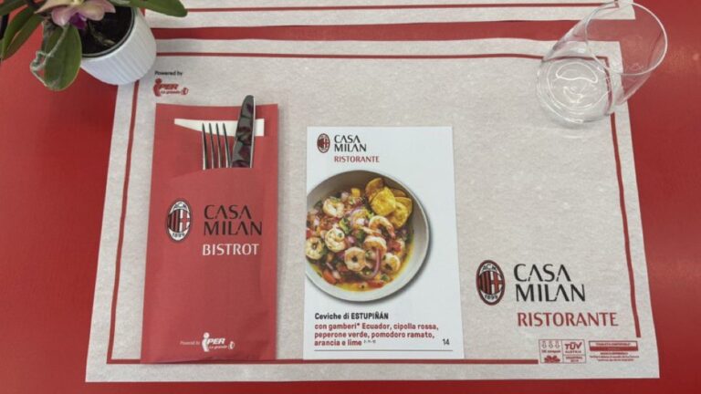 El AC Milan incluye el “Ceviche de Estupiñán” en el menú de su restaurante oficial